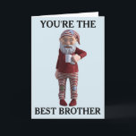 BEST BROTHER BIRTHDAY GNOME ELF CARD FEIERTAGSKARTE<br><div class="desc">BEST BROTHER GNOME BIRTHDAY CARD</div>