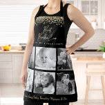 Best Bubbie Ever Kitchen Koch Gold 6 FotoCollage Schürze<br><div class="desc">"Bestes Bubbie je." Viel zu glamourös und liebevoll jede Minute mit ihren Enkelkindern. Genießen Sie kulinarische Abenteuer, wenn sie diese elegante, raffinierte, einfache und moderne Schürze trägt. Ein stylisches, gläsernes visuelle aus handgeschriebenem Drehbuch mit Goldfolie und Konfetti-Dots aus Glitzer überlagern einen schwarzen Hintergrund. Fügen Sie sechs hochgeschätzte Fotos Ihrer Wahl...</div>