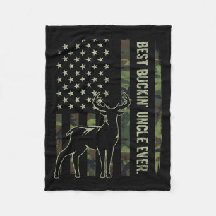 Best Buckin' Onkel je Camouflage American Flag Dee Fleecedecke
