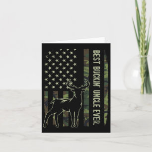 Best Buckin' Onkel je Camouflage American Flag Dee Karte