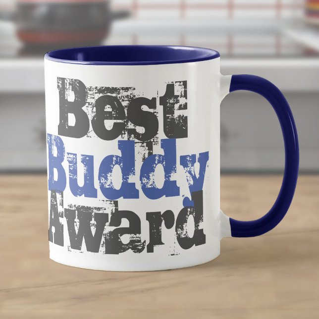 Best Buddy Award in der Tasse Blau und Grau (Von Creator hochgeladen)