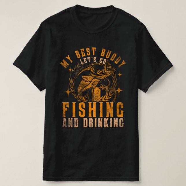 Best Buddy Fishing & Drinks Adventure T-Shirt (Design vorne)