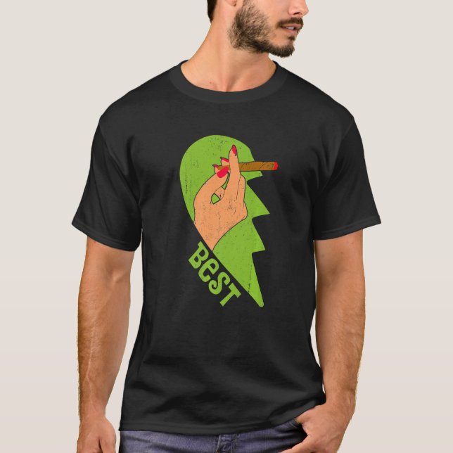 Best Buds Weed Valentine's Day Couple Joint Stoner T-Shirt (Vorderseite)