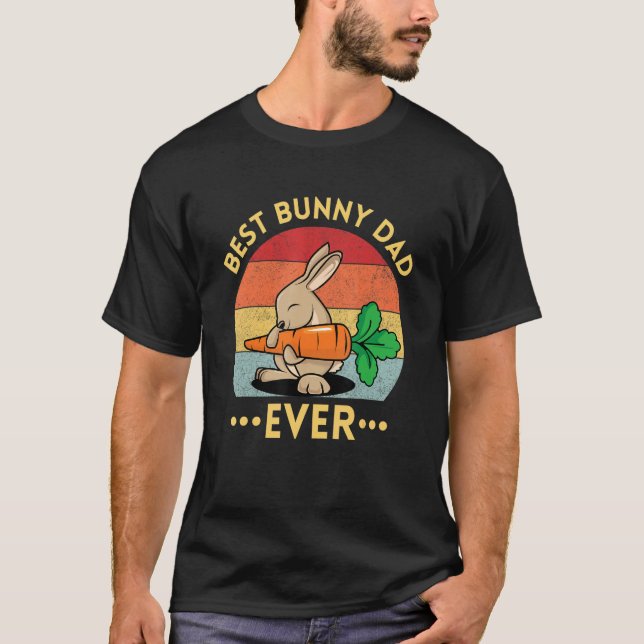 Best Bunny Dad Ever Vintage Rabbit T-Shirt (Vorderseite)