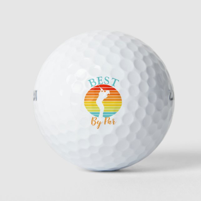 Best by Par Vatertag Golf Geschenk Golfball (Vorderseite)