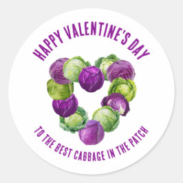BEST CABBAGE IN THE PATCH Valentine Couples Runder Aufkleber