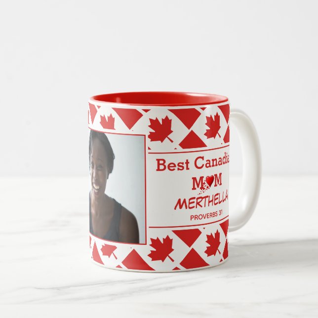 BEST CANADIAN MUM Foto Zweifarbige Tasse (VorderseiteRechts)