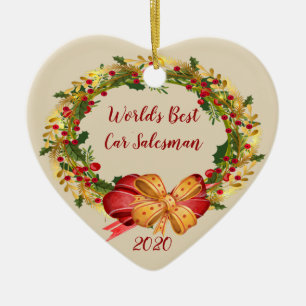 Best Car Salesman Antiquitäten Weihnachten Keramik Ornament