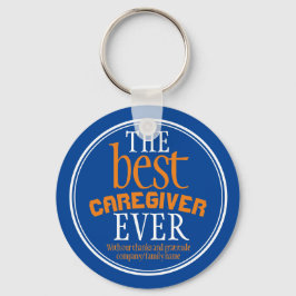 Best Caregiver Ever Typography Blue Schlüsselanhänger