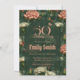 Best Carnation Charm Surprise Birthday Einladung