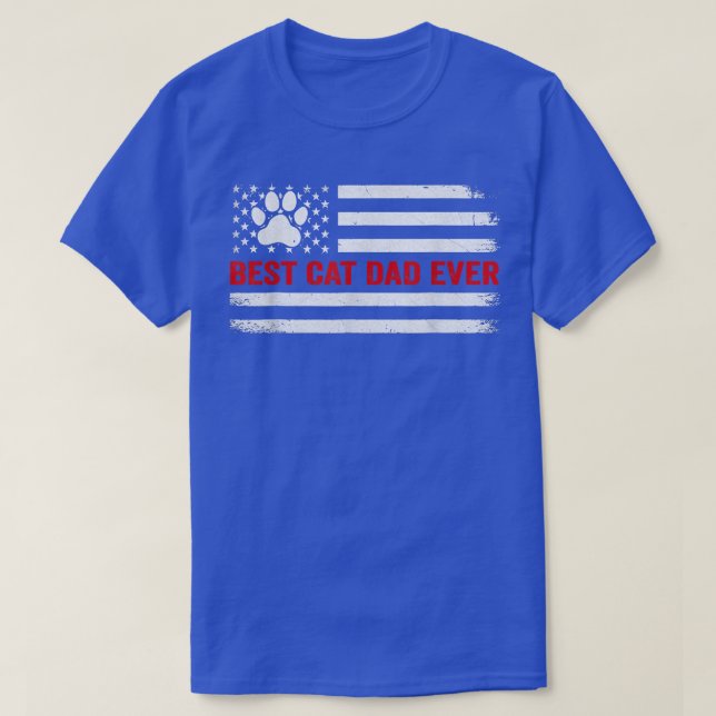 Best Cat Dad Ever American Flag Cat Lovers Funny F T-Shirt (Design vorne)
