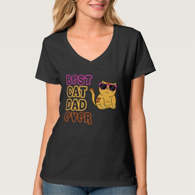 Best Cat Dad Ever  Cat Daddy Gif T-Shirt (Vorderseite)
