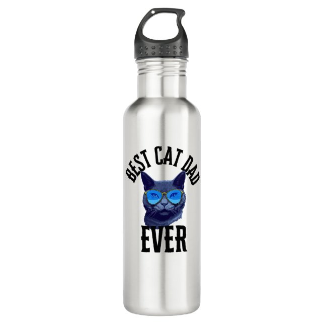 Best Cat Dad Ever  Edelstahlflasche (Vorderseite)