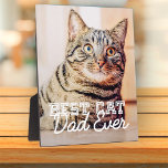 Best Cat Dad Ever Modern Custom Pet Photo Fotoplatte<br><div class="desc">This simple and classic design is composed of serif typography and add a custom photo</div>