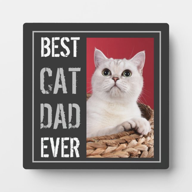 Best Cat Dad Ever Photo Happy Father's Day     Fotoplatte (Vorderseite)