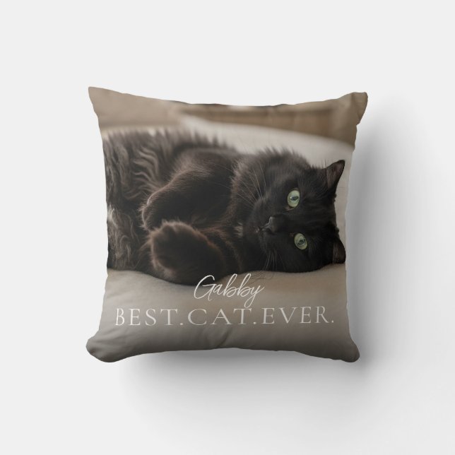 Best Cat Ever Your Pet Name And Photo  Kissen (Vorderseite)