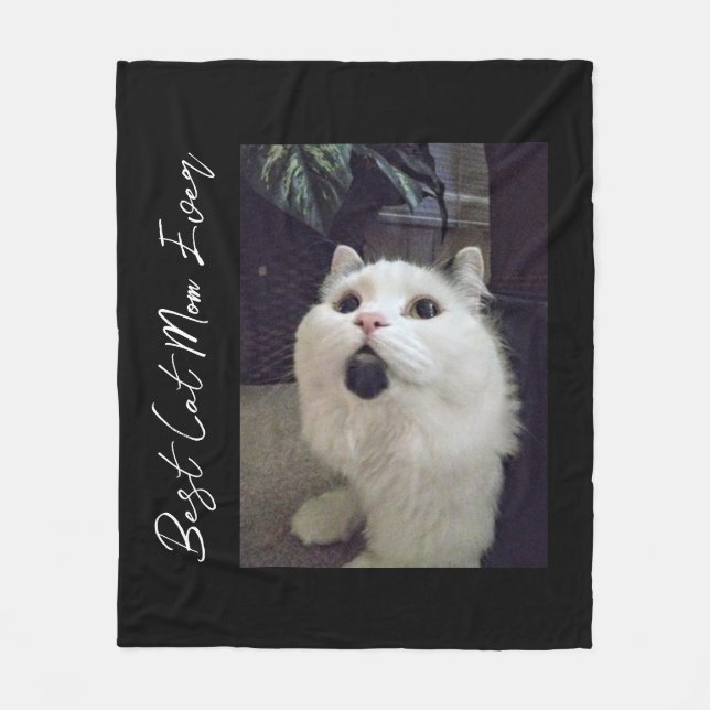 Best Cat Mama Custom Pet Foto Fleecedecke (Vorderseite)