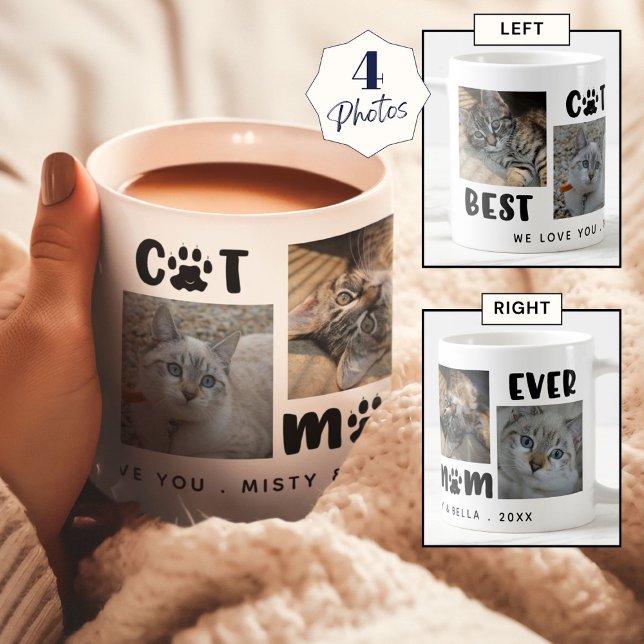 BEST CAT-MAMA JE Foto Collage Personalisiert Kaffeetasse (Von Creator hochgeladen)