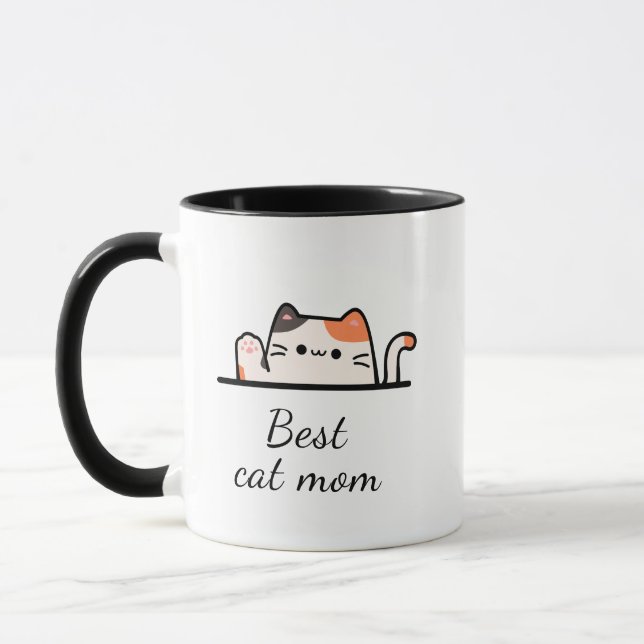 Best cat mom custom script Mug (Gauche)