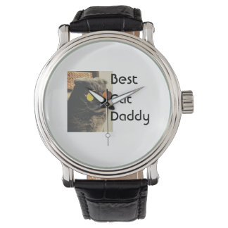 Best cat mom dad add cat photo name gift template  armbanduhr