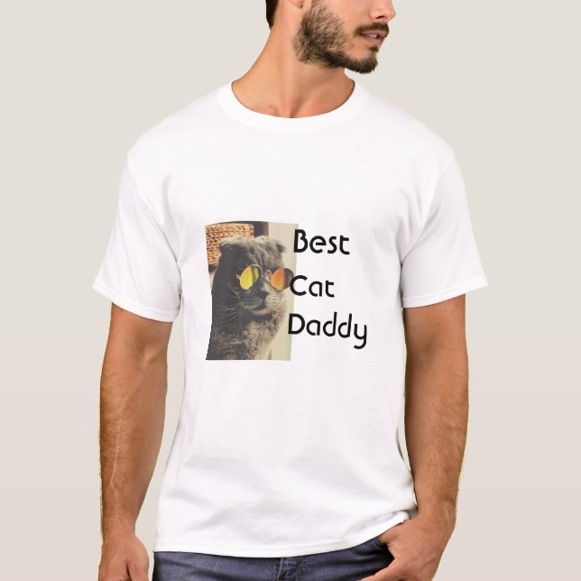 Best cat mom dad add cat photo name gift template  T-Shirt (Vorderseite)