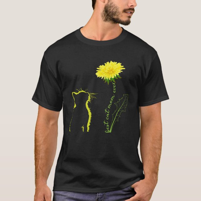 Best Cat Mom Ever Flower Cat Mom Dandelion Mother  T-Shirt (Vorderseite)