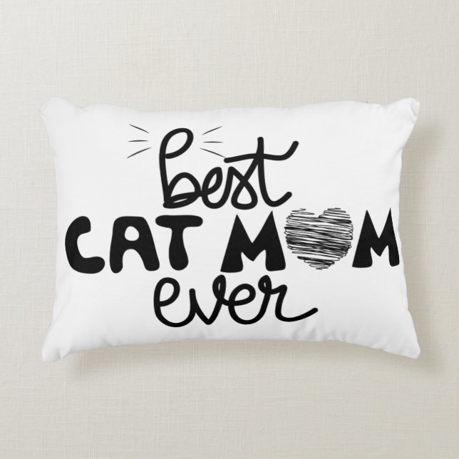 Best Cat Mom personnalisable Accent Coussin (Devant)