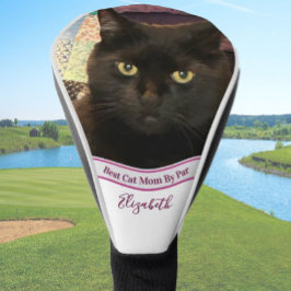 Best cat mom photo template golfer gift custom  golf headcover