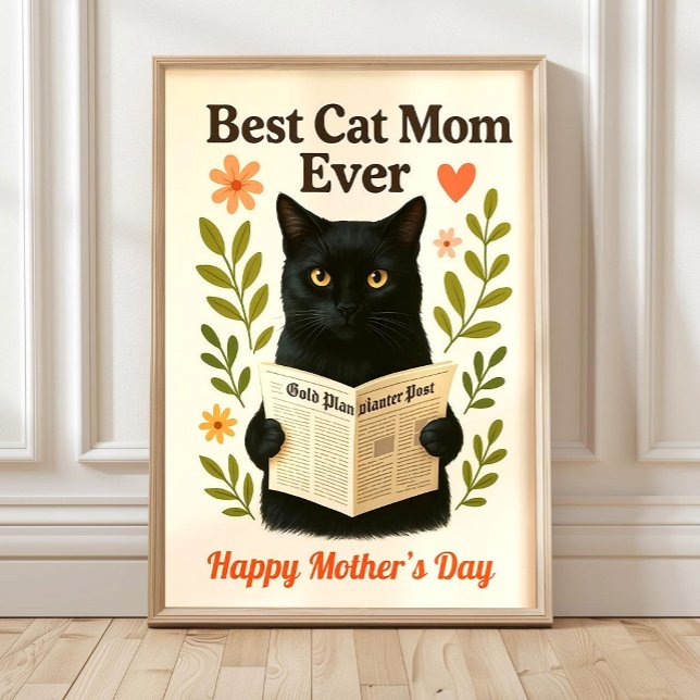 Best Cat Mom Print or Card, Cute Kitten Mum Poster (Créateur téléchargé)
