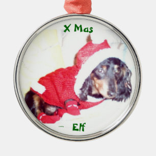 BEST CHRISTMAS BAUORNAMENTS - MINI DACKEL ELF SILBERNES ORNAMENT