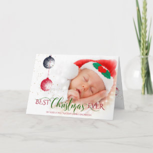Best Christmas Ever Baby's First Christmas Foto Karte