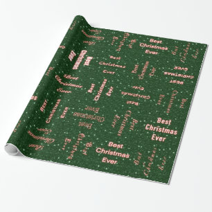 Best Christmas Ever grün Geschenkpapier