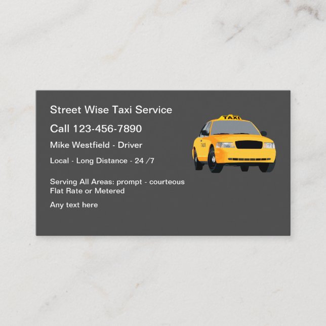 Best City Taxi Business Cards Visitenkarte (Vorderseite)