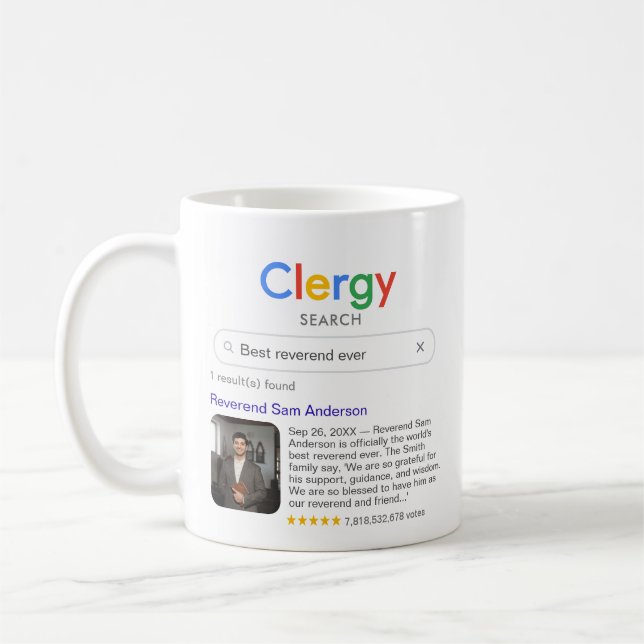 Best Clergy Ever Search Result Foto & Message Kaffeetasse (Links)
