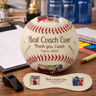 Best Coach Ever 2 Photo Coach Gift Keepsake Baseball
