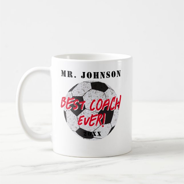 Best Coach Ever - Fußball - Fußball Kaffeetasse (Links)