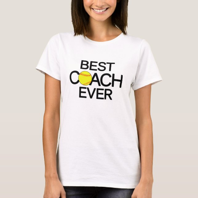 Best Coach je Custom Softball Coach T - Shirt (Vorderseite)