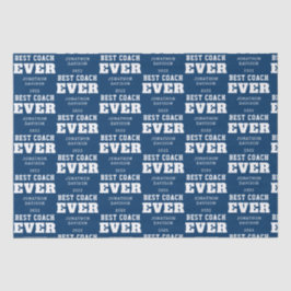 Best Coach je Name Jahr Weiß Blau Seidenpapier