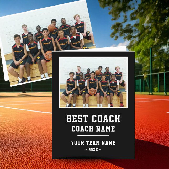 Best Coach Team Name Foto Dankeskarte (Von Creator hochgeladen)