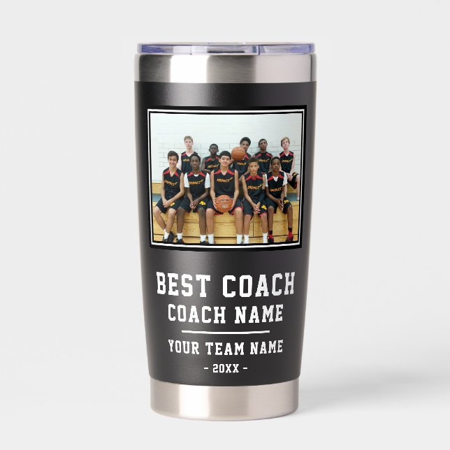 Best Coach Team Name Photo Thank you Thermobecher (Vorderseite)