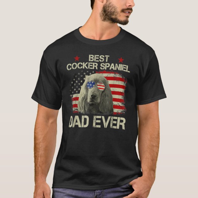 Best Cocker Spaniel Dad Ever US Flag Dog Lover Fat T-Shirt (Vorderseite)