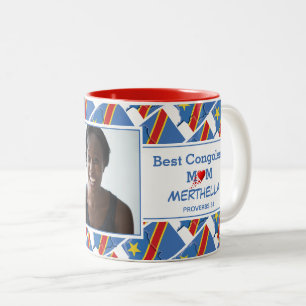 BEST CONGOLESE MAMA Personalisiert DRC CONGO Foto Zweifarbige Tasse