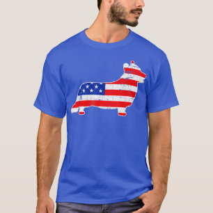 Best Corgi Dog USA Flag Patriotic 4. Juli T-Shirt