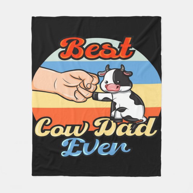 Best Cow Dad Ever | Funny dad gift Fleecedecke (Vorderseite)