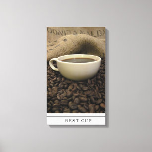 Best Cup - café et haricots sur toile