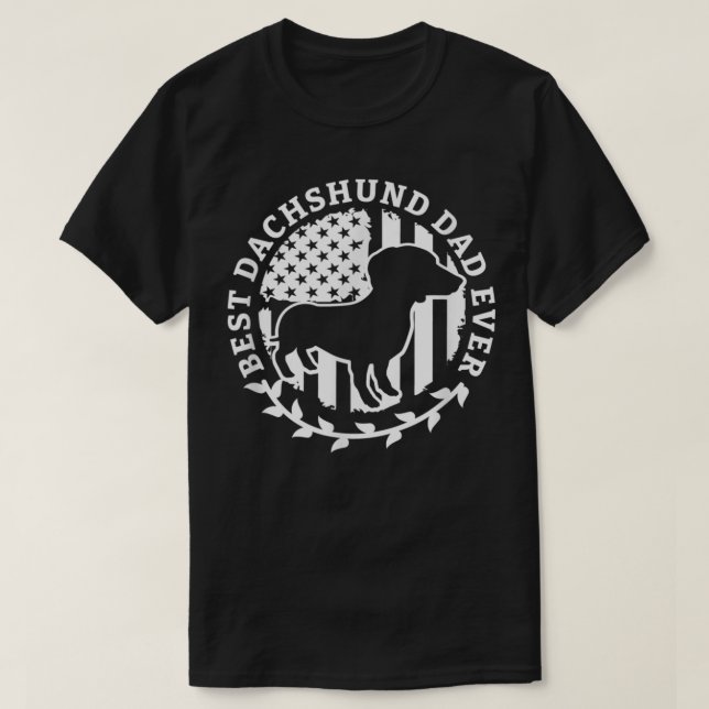 Best Dachshund Dad Ever Wiener Dackel Teckel Dachs T-Shirt (Design vorne)