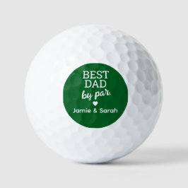 Best Dad by Par Custom Green White Golfball