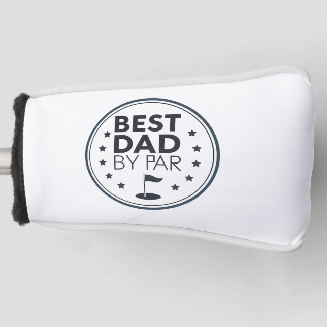 Best Dad By Par Golf Badge Design Golf Headcover (Vorderseite)
