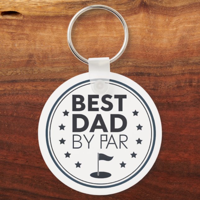 Best Dad By Par Golf Badge Design Schlüsselanhänger (Vorderseite)