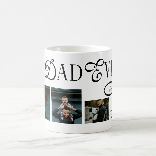  Best Dad Ever 2 Photos Modern Fathers Day Gifts Kaffeetasse (Mittel)